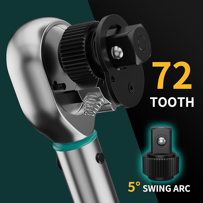 GRENPRO 3/8" Drive Click Torque Wrench 10–80 Ft.Lb – Dual-Direction Adjustable with Dual Range Scales, 72-Tooth Precision Ratchet, ±3% Accuracy – for Bike, Motorcycle, Car Repair & DIY Maintenance