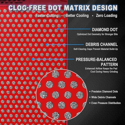 Diamond Hand Lapping Pads, 4PCS Diamond Sanding Pads 50/100/200/400 Grit Sanding Block Foam Backing for Tile Glass Stone Marble Granite Ceramics Metal Wet&Dry