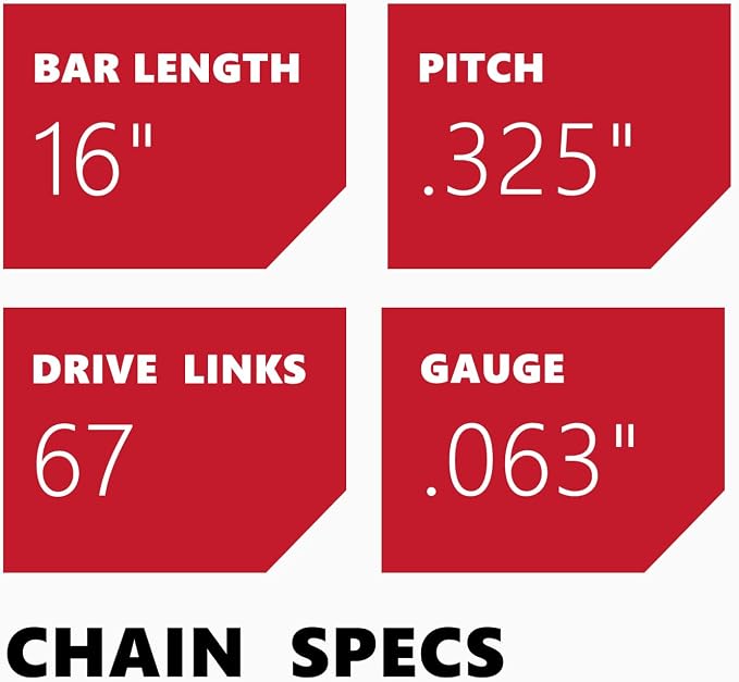 KAKEI Chainsaw Chain 16 Inch .325" Pitch .063" Gauge 67 Drive Links- 26RM3 67 Fits STIHL 026, 028, 029, MS261 and More- 36890050067, L67 (3 Chains) - Micro Chisel