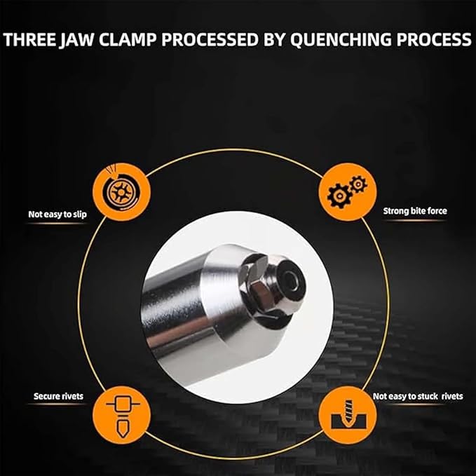 Professional Electric Rivet Gun Adapter Kit, Riveting Hand Tool Insert Nut Including 2.4/3.2/4.0/4.8mm Diameter Rivet Head, Cordless Electric Power Drill Adaptor Attachment (1PC)