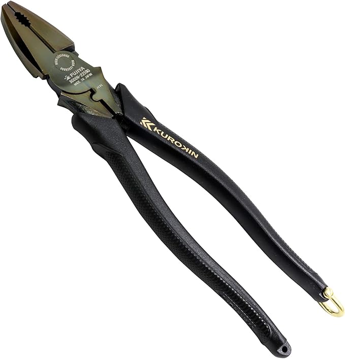 Fujiya 3000N-225BG High-leverage Pliers (Black Gold with Shackle), 8.9 inches (225 mm), High-leverage Joint for Easy Cutting