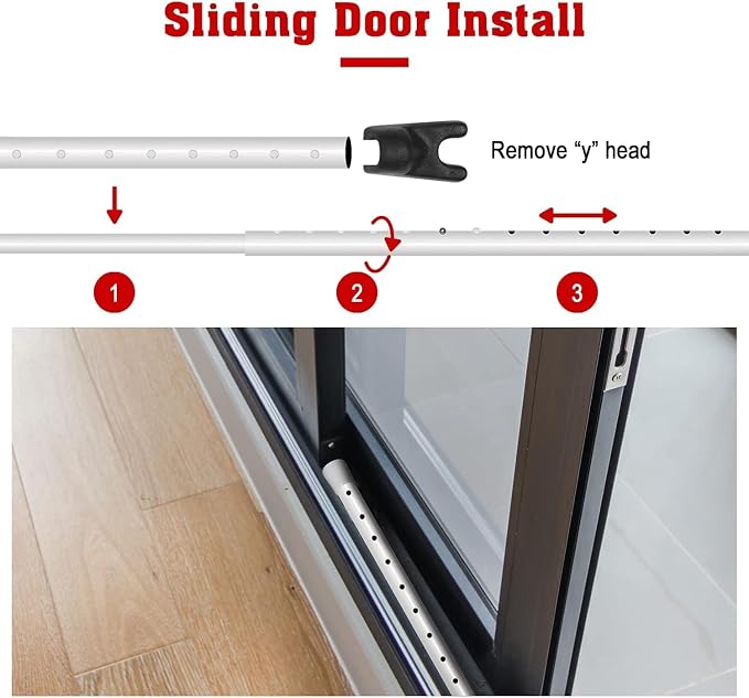 SECURITYMAN 3-in-1 Door Security Bar, Security Door Stoppers & Door Barricade – Heavy Duty Adjustable Iron Security Lock Bar for Home Defense, Apartment & Travel Safety (2 Pack - White)