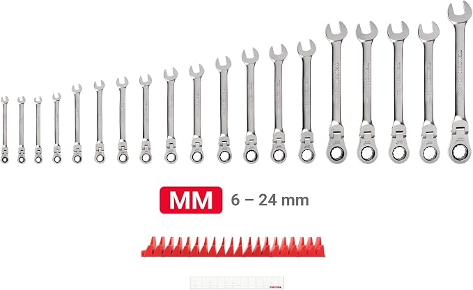 TEKTON Flex Head Ratcheting Combination Wrench Set, 19-Piece | WRC95303