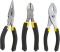 1 - 3-Piece Plier Set, 6" diagonal, long nose & slip joint pliers, Machined jaws help grip items securely, 84-056