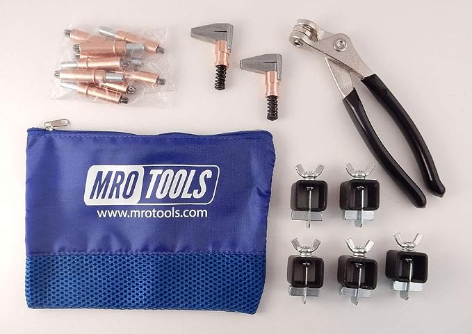 MRO TOOLS 1/4 Cleco Fastener Temporary Rivet, Welder's Clamp Auto Body Repair Kit (K6S10-1/4)