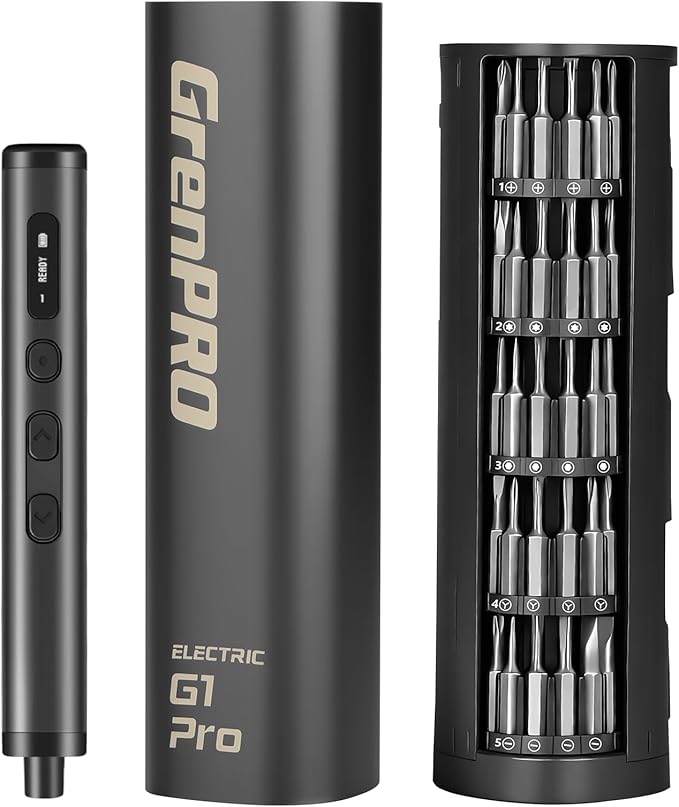 GRENPRO 78-in-1 Precision Electric Screwdriver Set, 3.7V Mini Cordless Screwdriver Kit with LED Display, 5 Adjustable Torque & Manual Handle for Electronics Phone Camera Repair