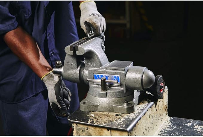 Wilton Tradesman Bench Vise, 6-1/2" Jaw (Width-6", Max Opening-4") Throat (Model 1765), Gray