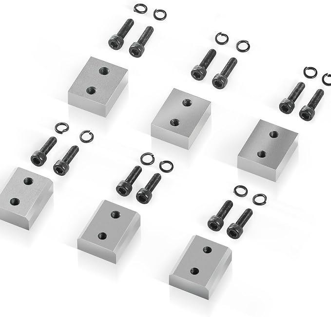 VEVOR Electric Rebar Cutter Replacement Blades 6 PCS 20/22mm - HRC58-60 Hard Jaw Blades with 12 Hex Screws & Spring Washers, Fit RC-20 & RC-22