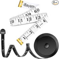 2 Pack Tape Measure Measuring Tape Tool for Body Fabric Sewing Tailor Cloth Knitting Vinyl Home Craft Measurements, 60-Inch Soft White & Retractable Double Scales Rulers for Body Weight Loss