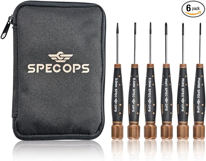 Spec Ops Tools Screwdriver Set for Professional Construction & Jobsite Use, Phillips and Slotted Drivers with Magnetic Tips, 6-Piece Precision
