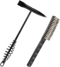 Welding Chipping Hammer and Wire Brush Set, 10.5" Welding Hammer with Spring Handle and 7.87" Steel Bristle Brush, Welding-Tools for Slag, Spatter, Residue Removal(COLOR:Black)