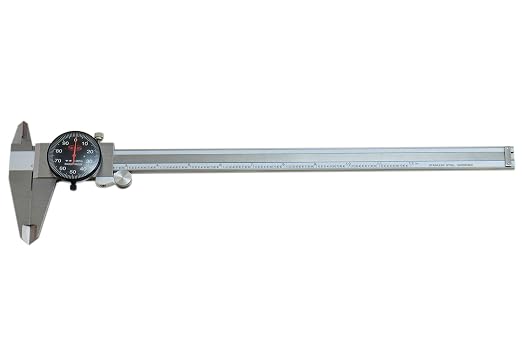 Shars 0-12" Precision Stainless Steel Shock Proof Dial Caliper .001" Graduation 303-1309B, Black Face L