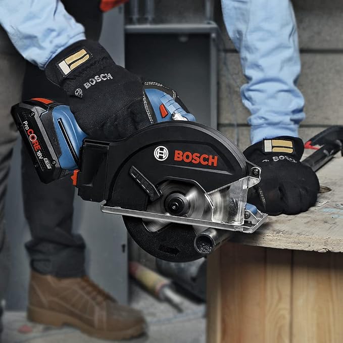 Bosch Professional Cordless Circular Saw GKM 18V-50 (Faster Work Progress, Limited Sparks and Chips, Without Batteries and Charger, in Cardboard Box)