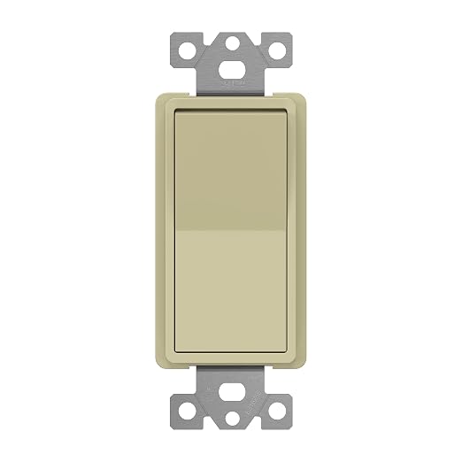 ENERLITES 4-Way Decorator Paddle Rocker Light Switch, Gloss Finish, Clamp Down Wiring, Grounding Screw, Residential Grade, 15A 120V/277V, UL Listed, 94150-I, Ivory
