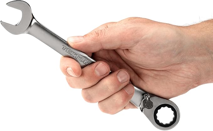 TEKTON 5/8 Inch Reversible Ratcheting Combination Wrench | WRC23316 | 12-Point, Satin Chrome Finish