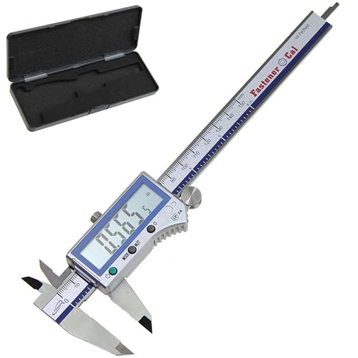 iGAGING Fastener Cal Digital Caliper 0-6"/150 mm - IP54 Electronic Caliper - Quick & Accurate Inch/Metric/Inch Fractional/Fastener Size Reading - Includes Case, Manual, & Battery