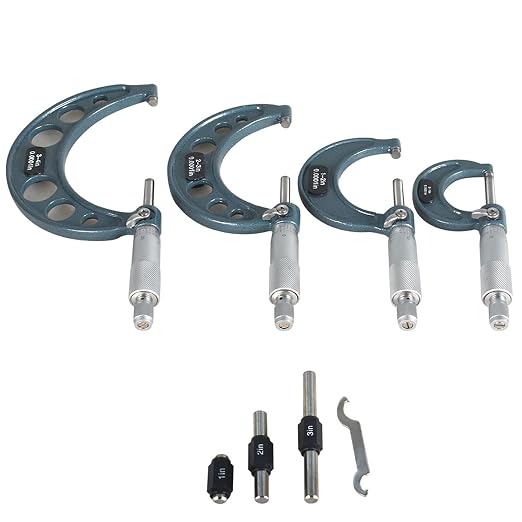 marddpair 4 Pcs 0-4 Outside Micrometer 0.0001 Carbide Standards Micrometers