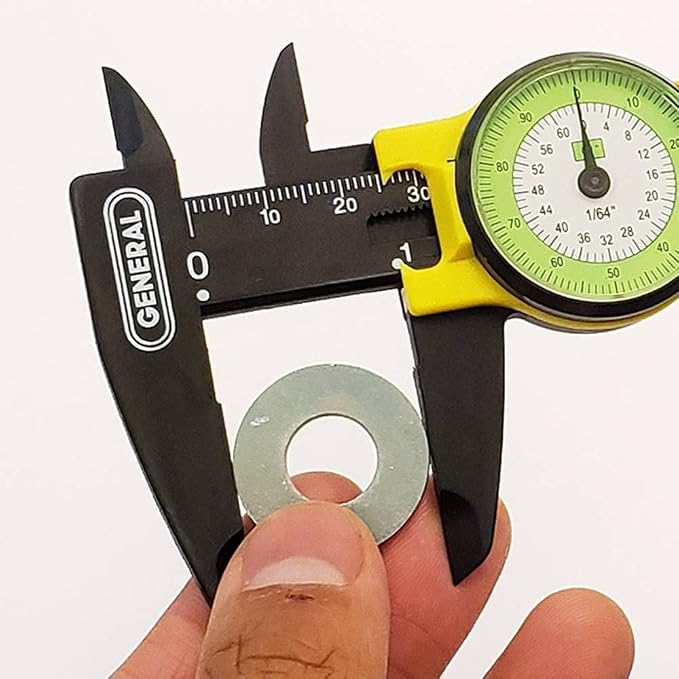 General Tools 142 Plastic Dial Caliper, 0-6" Range, .01" & 1/64"