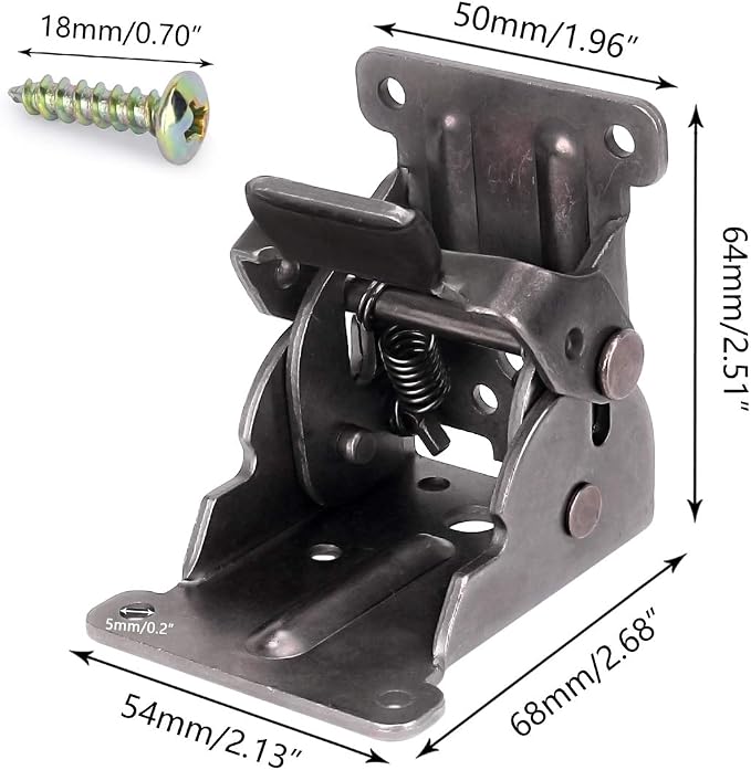 4 Pack Locking Hinge for Folding Table Brackets, Heavy Duty Folding Brackets 90 Degree Self Locking Folding Hinge for Table Legs Furniture