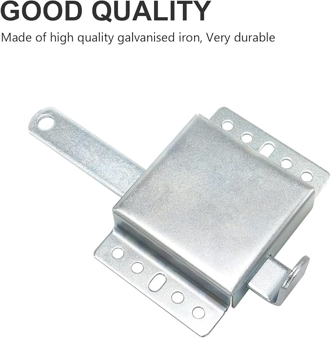 Heavy Duty Garage Door Side Lock Inside Deadlock for Most Garage Door Iron Galvanizing -4 Pack, Silver