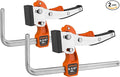 Jorgensen 6-5/8" Ratcheting Table Clamps, Quick Release Track Saw Clamps, Guide Rail Clamp for MFT Table and Guide Rail System, 2-7/8" Throat Depth, 400lbs Load Limit, 2 Pack