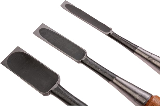 Authentic Japanese Chisel Set of 3 Pieces, 30mm,36mm,42mm (30mm-36mm-42mm)