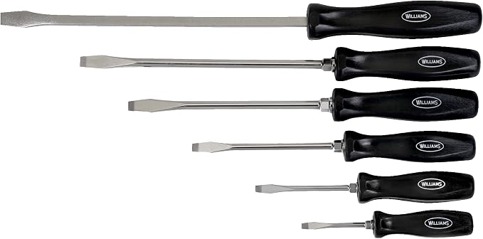 Williams JHW100P-6SD 6-Piece Endurogrip Slotted Screwdriver Set