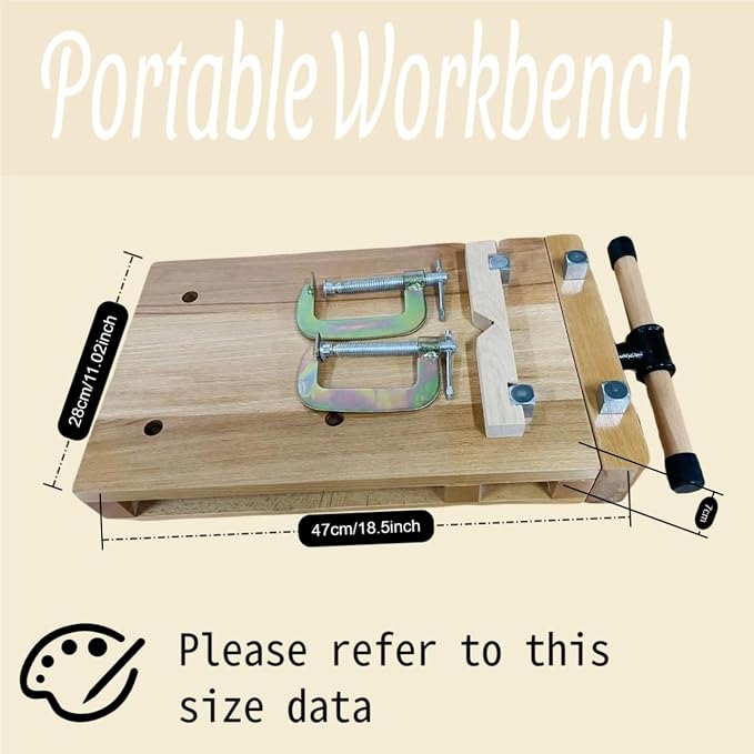 Portable Woodworking Vise for Workbench, Desktop Woodworking Vise with G-Type Fixing Clips & 4 Metal Limit Blocks, Ideal for Home, Woodworking Studios, Wood Processing