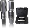 DKIBBITH 2-Piece Pipe Extractor and NPT Tap Set 3/4" - Heavy Duty Carbon Steel Tools for Removing Broken Threaded Pipes & Cutting Accurate NPT Threads - Plumbers Mechanics DIY with Storage Case.
