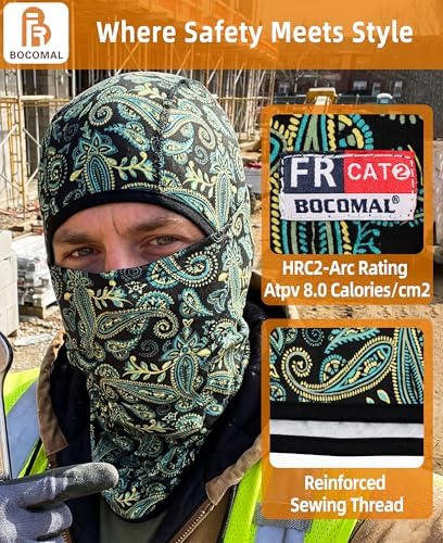 BOCOMAL FR Balaclava with Face Mask Flame Resistant 5.5oz Lightweight 100%C