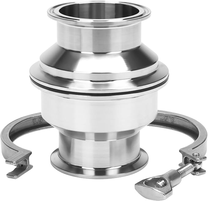 DERNORD Sanitary Check Valve - One Way Flow - 2.5" Tri Clamp Style, Stainless Steel 304, FKM Gasket (2.5" Tri Clamp Check Valve)