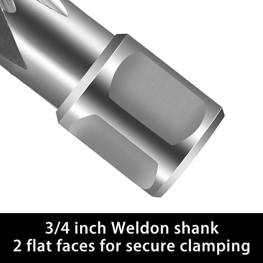 SALI 4 pcs Annular Cutter Diameter 5/8 Inch with Weldon Shank 3/4"(with 2 Flats) Cutting Depth 1" Mag Drill Bit for Magnetic Drill Press HSS Fully Ground Drill with One 1/4"*3" Pilot Pin