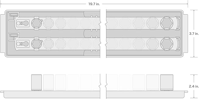 TEKTON 1/2 Inch Drive 6-Point Socket Set, 23-Piece | SHD92002 | (10 - 32 mm), Shallow, Socket Rail