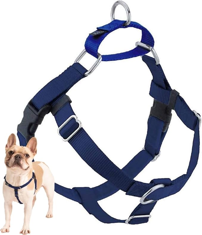 2 Hounds Design Freedom No Pull Dog Harness, 1 inch XXL, Navy | Discourages Pulling, Comfortable Control Adjustable Dog Harness for XXL Sized Dogs, Made in USA (Leash Not Included)