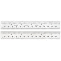 Starrett Spring Tempered Steel Rule with Satin Chrome Finish, Quick Reading, Millimeter and Inch Graduation - 19-1/2" Length, 36 Graduation Type, 1.2mm Thickness - C636-500