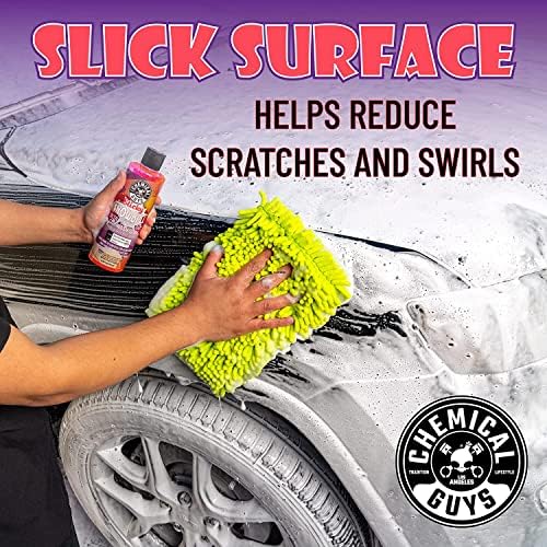 Chemical Guys CWS21564M Car Wash Starter Bundle - Sticky Snowball Ultra Snow Foam Car Wash Soap, 64 oz (.5 Gallon) Cherry Scent + Green Chenille Wash Mitt (2 Items) Works on Cars, Trucks, SUVs, & More