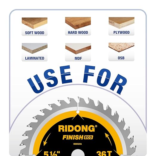 5-1/2 Inch 36 Tooth ATB Framing Circular Saw Blade, Cordless Trim Saw Blade with 5/8-Inch Arbor(5 Packs)