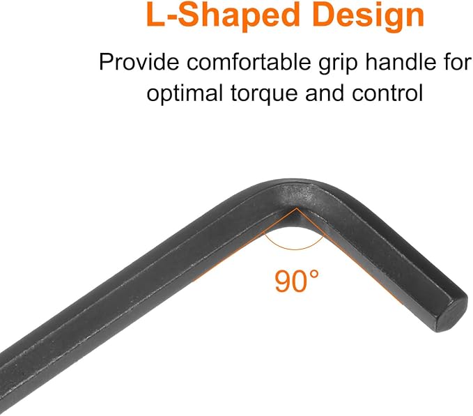 HARFINGTON 10pcs Hex Key Wrench 1/4" L-Shape Hexagon SAE Wrenches Chrome Vanadium Steel Repairing Tool for Home Repair, Black
