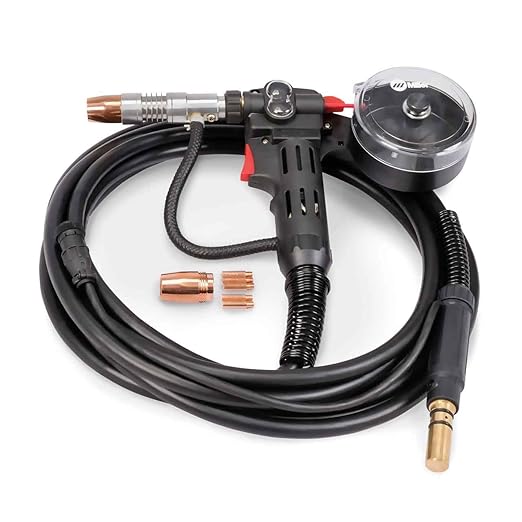 Miller Spoolmate 150 Spool Gun - 150A MIG Welder Spool Gun for Aluminum, Steel & Stainless Steel - Aluminum Spool Gun Welder with 20-Ft Cable, Nozzle & Extra Contact Tips - Ideal for Light Fabricators