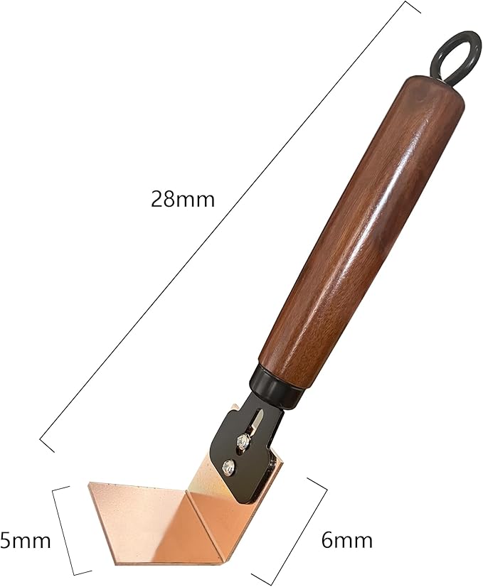 Copper Spoon Welder Backer Tools Welders Helper Welding Equipment Paddle Backer with Wooden Heat-Resistant Handle & Dual-Screw Fastening (Square)