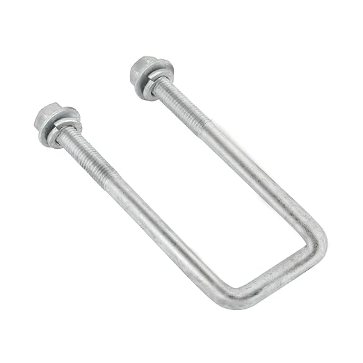 Stainless Steel Square U Bolt Kit for Boat Trailer Axle Leaf Springs, for 2x3 Axle - 6 5/16" Long,2 inch Wide Square U-Bolts with Nuts and Frame Plate for Trailer Automobiles Trailer.