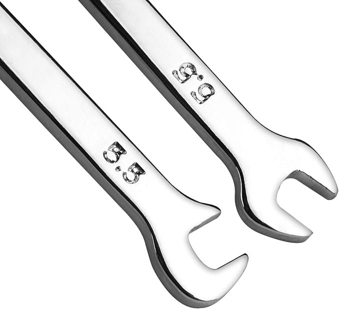 Larcele 7 Pcs Mini Double Open End Wrench 3mm-5.5mm MNBS-07 | Metric, CR-V, Small Spanner Set for Tight Spaces