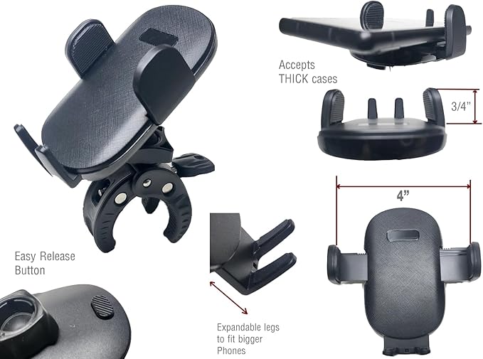 Phone Mount for Dodge Durango 2021-2025 | Dashboard Phone Holder Clamps onto The Center Console | Easy Release 1 Button Press Cradle