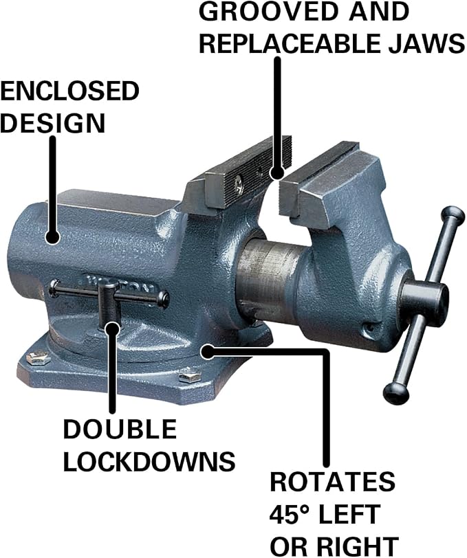 Wilton Super-Junior Bench Vise, 4" Jaw Width, 2-1/4" Jaw Opening, 2" Throat (Model SBV-100)