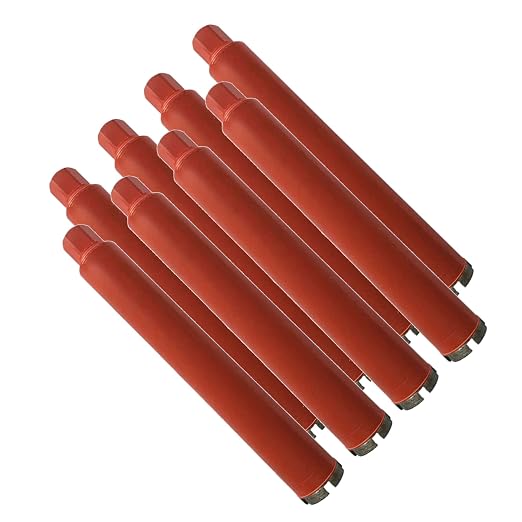 2-1/2" Wet Drill Core Bits for Concrete and Hard Masonry, 10mm Segment Height, 14" Drilling Depth, 1-1/4"-7 Arbor, Wet Only, 8-Pack