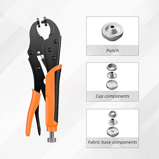 Mostantu Snap Fastener Tool Adjustable Snap Setter Tool with Snaps for Boat Cover
