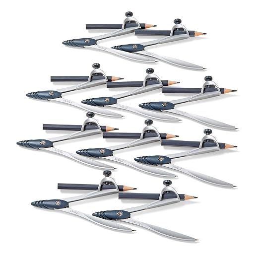 hand2mind Student Math Geometry Compass, Silver, Precision Tool for Geometry, Math, Drafting (Pack of 10)