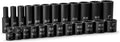 Capri Tools 3/8 in. Drive Shallow and Deep Impact Socket Set, 12-Point, SAE, 5/16 to 1 in., 24-Piece