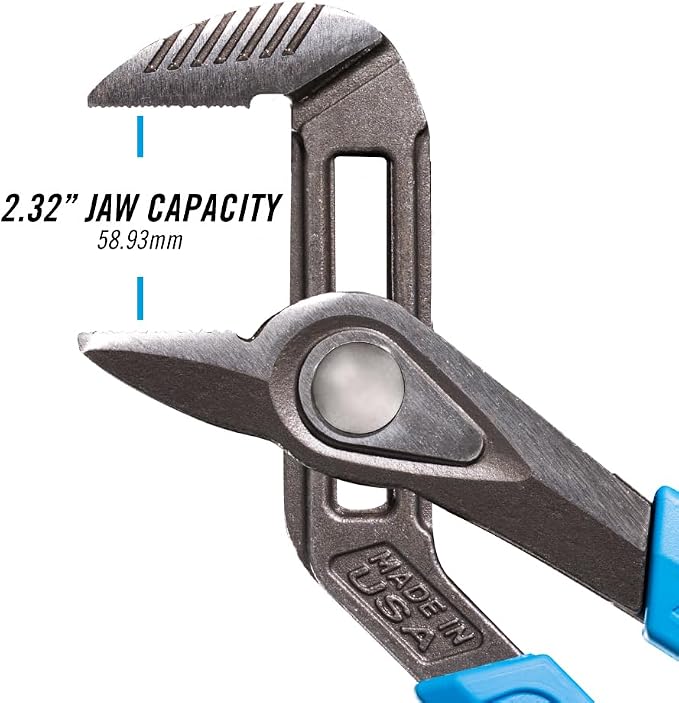 Channellock SpeedGrip Series 440X Tongue and Groove Plier, 12.05 in OAL, 2.32 in Jaw, Non-Slip Adjustment, Blue Handle