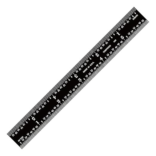 PEC Tools 6-inch Metal Ruler, Stainless Steel with Black Chrome Finish, 16R Graduation (1/32", 1/64", 1/50", 1/100") High-Precision, High Wear Resistance, High Contrast, Machinist Rule, Made in USA